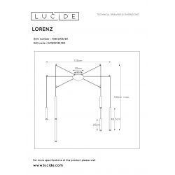 Lucide 74403/06/30 LORENZ svítidlo závěsné  LED  6x4W