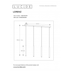 Lucide 74403/04/97 LORENZ svítidlo závěsné  LED  4x4W  Copper