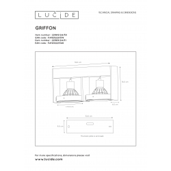 Lucide 22969/24/30 Stropní svítidlo Dim-to-warm 2xGU10 12W černé