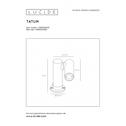 Lucide 27893/05/29 TATUM svítidlo venkovní LED 4.5W antracit