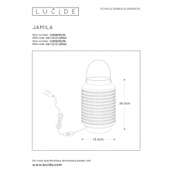 Lucide 13526/01/31 JAMILA stolní lampa E14 25W H24.5 cm bílá