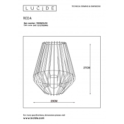 Lucide 78598/01/30 REDA stolní lampa E27/40W H27cm černá