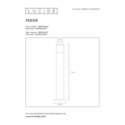 Lucide 14899/80/30 FEDOR stojací svítidlo E27/40W H79.5cm černá