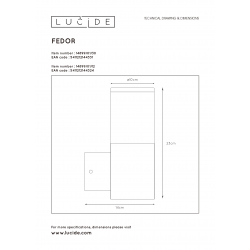 Lucide 14899/01/12 FEDOR nástěnné svítidlo E27/40W H23cm Matný Chrom