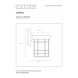 Lucide KEPPEL - nástěnné svítidlo venkovní - IP23 - Černá 29824/01/30
