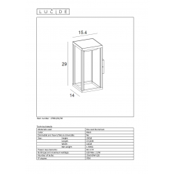 Lucide TENSO SOLAR - nástěnné svítidlo venkovní - LED - IP54 - Černá 27891/02/30