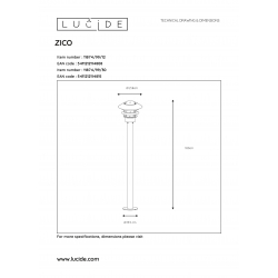 Lucide ZICO - venkovní svítidlo - Ø 21,8 cm - IP44 - Černá 11874/99/30