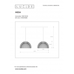 Lucide MESH - závěsné svítidlo - Černá 78387/02/30