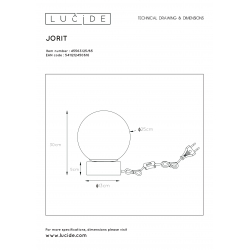 Lucide JORIT - stolní lampa - Ø 25 cm - Smoke Šedá 45563/25/65