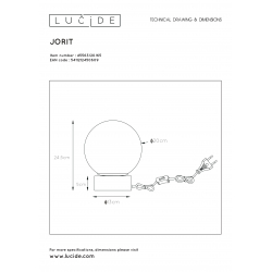 Lucide JORIT - stolní lampa - Ø 20 cm - Smoke Šedá 45563/20/65