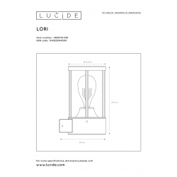 Lucide LORI - nástěnné svítidlo venkovní - IP44 - Černá 14893/01/30