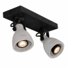 Lucide CONCRI-LED - stropní svítidlo - Ø 9 cm - stmívatelné - GU10 - 2x5W 3000K - Černá 05910/10/30