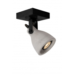 Lucide CONCRI-LED - stropní svítidlo - Ø 9 cm - stmívatelné - GU10 - 1x5W 3000K - Černá 05910/05/30