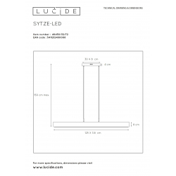 Lucide SYTZE - závěsné svítidlo - stmívatelné - 1x32W 3000K - světlé dřevo 48450/32/72