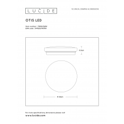 Lucide OTIS - zapuštěné stropní svítidlo - Ø 39 cm - LED - 1x32W 3000K - Opálová 79199/32/61