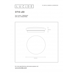 Lucide OTIS - zapuštěné stropní svítidlo - Ø 34 cm - LED - 1x26W 3000K - Opálová 79199/26/61