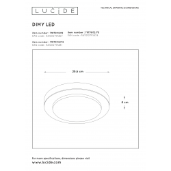 Lucide DIMY - zapuštěné stropní svítidlo do koupelny - Ø 28,6 cm - stmívatelné - 1x12W 3000K - IP21 - světlé dřevo 79179/12/72