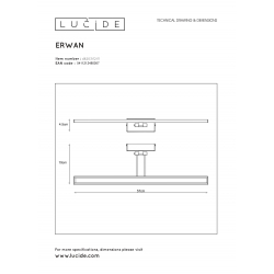 Lucide ERWAN - koupelnové svítidlo nad zrcadlo - LED - 1x12W 3000K - IP21 - Chrom 48203/12/11