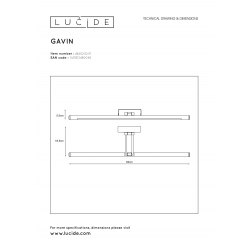 Lucide GAVIN - koupelnové svítidlo nad zrcadlo - LED - 1x12W 3000K - IP21 - Chrom 48202/12/11