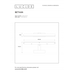 Lucide BETHAN - koupelnové svítidlo nad zrcadlo - LED - 1x8W 3000K - IP21 - Bílá 48200/08/31