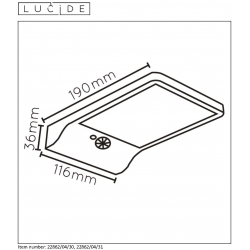 Lucide BASIC - nástěnné svítidlo venkovní - LED - 1x3W 2700K - IP44 - Černá 22862/04/30