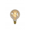 Lucide LED žárovka - okrasné vlákno - Ø 9,5 cm - stmívatelné - 1x5W 2200K - Jantarová 49032/05/62