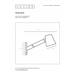 Lucide MIZUKO - nástěnné svítidlo - Černá 20210/01/30