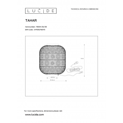 Lucide TAHAR - stolní lampa - Ø 25 cm - Černá 78584/25/30