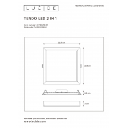 Lucide TENDO-LED - zapuštěné stropní svítidlo - LED - 1x18W 3000K - Bílá 07106/18/31