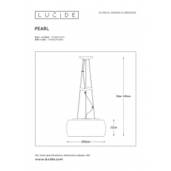 Lucide PEARL - závěsné svítidlo - Ø 50 cm - G9 - Chrom 70463/06/11
