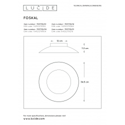 Lucide FOSKAL - zapuštěné stropní svítidlo - Ø 34,5 cm - LED - 1x12W 2700K - Stříbrná 79177/12/14