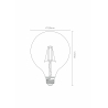 Lucide LED žárovka - okrasné vlákno - Ø 12,5 cm - stmívatelné - 1x5W 2700K - Průhledné 49017/05/60