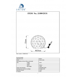 Lucide OTONA - stolní lampa - Ø 25 cm - Bílá 21509/25/31