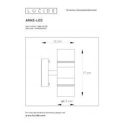 Lucide ARNE-LED - přisazené bodové svítidlo venkovní - Ø 6,3 cm - LED - GU10 - 2x5W 2700K - IP44 - Černá 14867/11/30