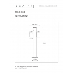 Lucide ARNE-LED - venkovní svítidlo sloupek - Ø 6,3 cm - LED - GU10 - 2x5W 2700K - IP44 - Chrom 14867/10/12