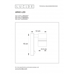 Lucide ARNE-LED - přisazené bodové svítidlo venkovní - Ø 6,3 cm - LED - GU10 - 1x5W 2700K - IP44 - Černá 14866/05/30