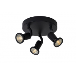 Lucide JASTER-LED - stropní svítidlo - Ø 20 cm - LED - GU10 - 3x5W 2700K - Černá 11903/15/30