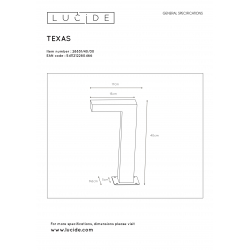 Lucide TEXAS - venkovní svítidlo sloupek - LED - 1x6W 3000K - IP54 - Černá 28851/40/30