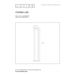 Lucide COMBO - venkovní svítidlo sloupek - Ø 9 cm - LED - 1x7W 3000K - IP54 - Černá 27874/65/30