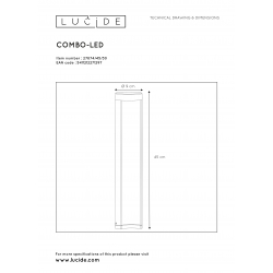 Lucide COMBO - venkovní svítidlo sloupek - Ø 9 cm - LED - 1x7W 3000K - IP54 - Černá 27874/45/30