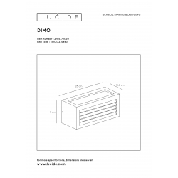 Lucide DIMO - nástěnné svítidlo venkovní - IP54 - Černá 27853/01/30