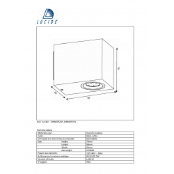 Lucide ZORA-LED - přisazené bodové svítidlo venkovní - stmívatelné - GU10 - 1x5W 3000K - IP44 - Černá 22860/05/30