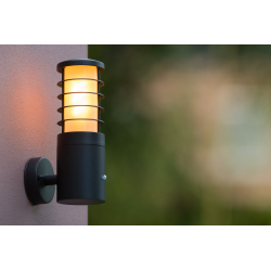 Lucide SOLID - nástěnné svítidlo venkovní - Ø 9 cm - IP54 - Černá 14871/01/30