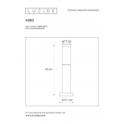 Lucide KIBO - venkovní svítidlo sloupek - Ø 7,5 cm - IP44 - Chrom 14863/45/12
