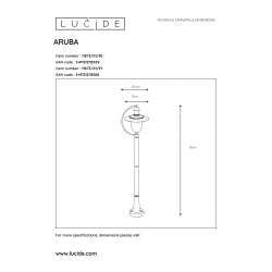 Lucide ARUBA - venkovní svítidlo - IP44 - Černá 11873/01/30