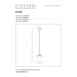Lucide ARUBA - závěsné svítidlo venkovní - Ø 25 cm - IP44 - Rezavě Hnědá 11872/01/97
