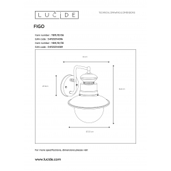 Lucide FIGO - nástěnné svítidlo venkovní - Ø 21,3 cm - IP44 - Černá 11811/01/30