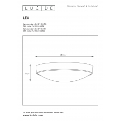 Lucide LEX - zapuštěné stropní svítidlo - Ø 33 cm - Bílá 08109/02/31