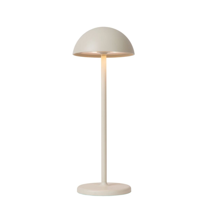 Lucide JOY venkovní dobíjecí stolní lampa ø 12 cm 1x1,5W 3000K IP54 bílá