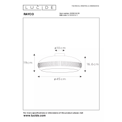 Lucide RAYCO zapuštěné stropní svítidlo  Ø45 cm 1xE27 černé